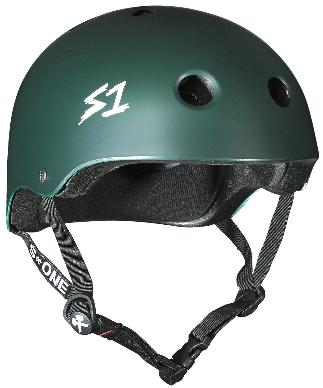 S1 Lifer Helmet - Casque Vert Foncé mât avec sangles noires