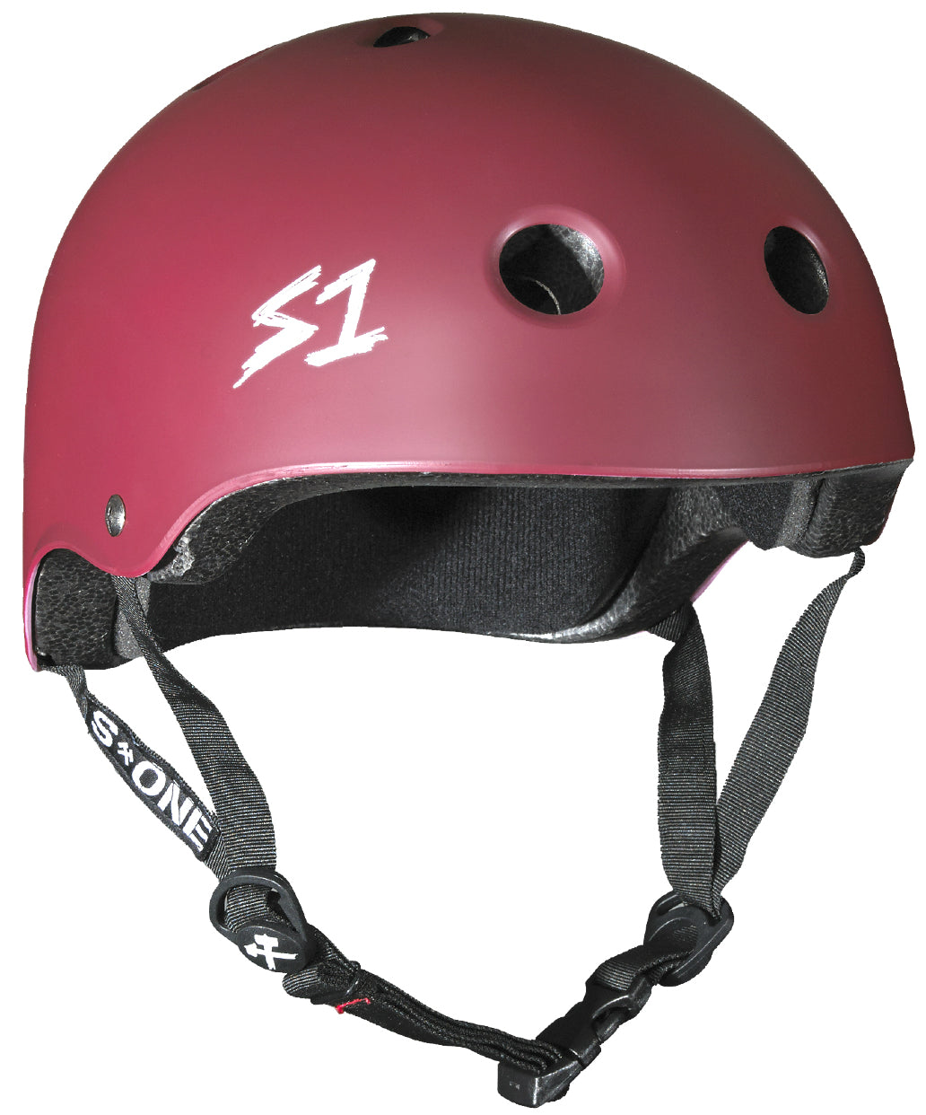 S1 Lifer Helmet - Casque Maroon mât avec sangles noires