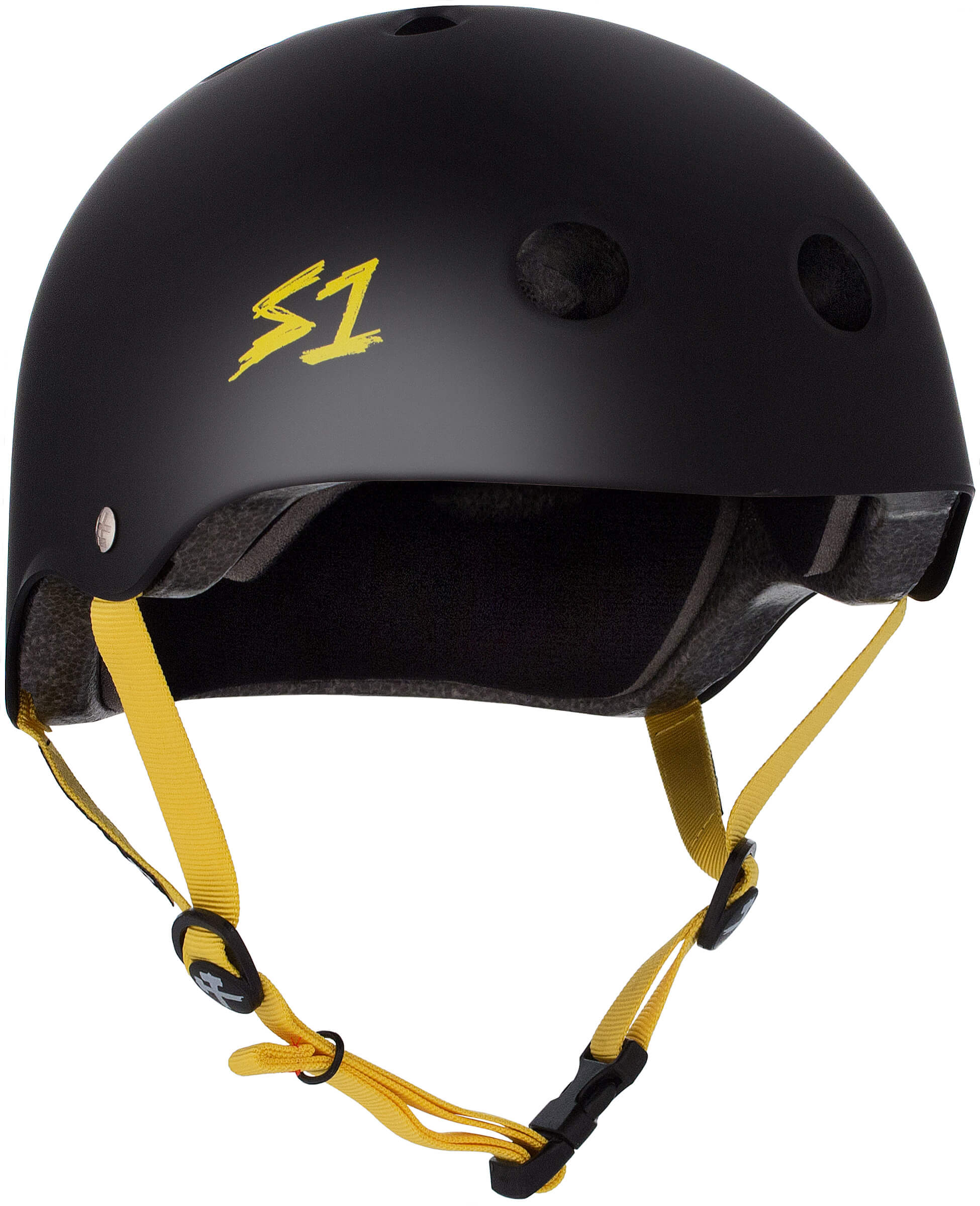 S1 Lifer Helmet - Casque noir mât avec sangles jaune