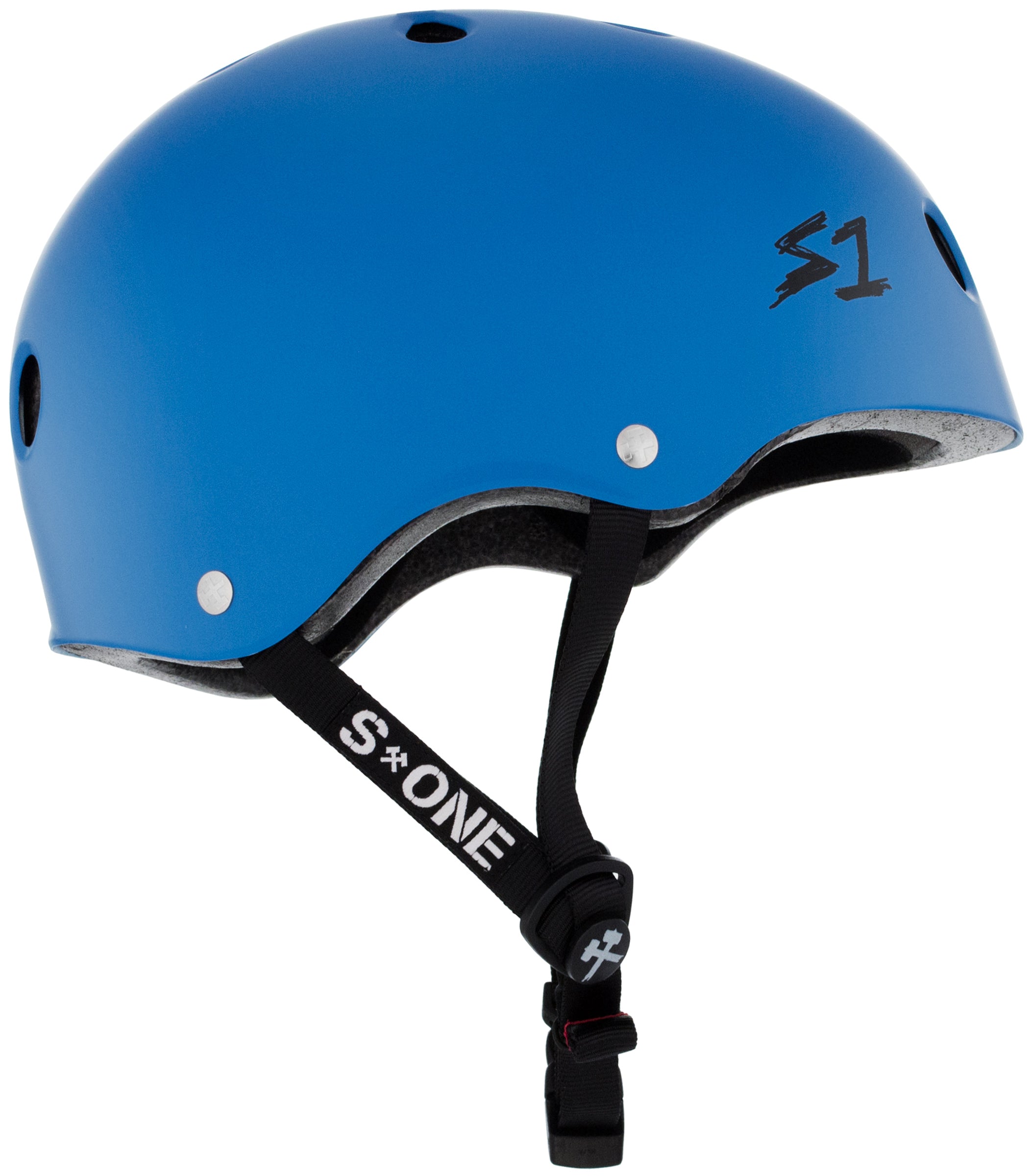 S1 Lifer Helmet - Casque Cyan mât avec sangles noires