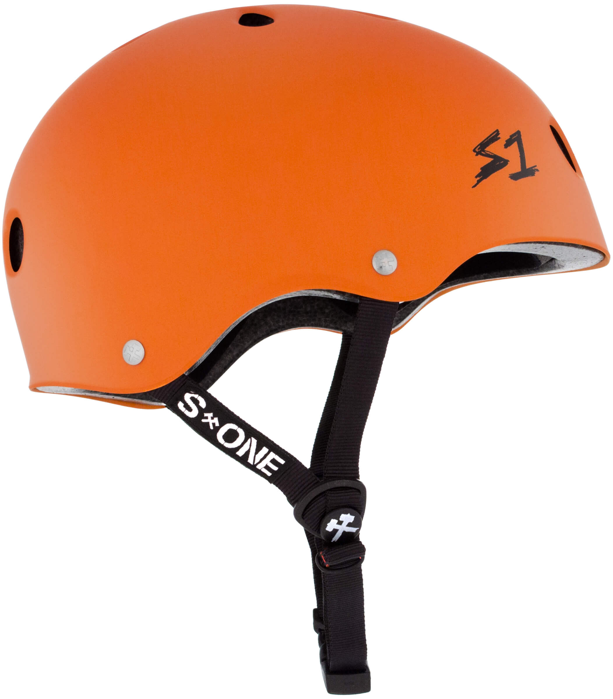 S1 Lifer Helmet - Casque Orange mât avec sangles noires