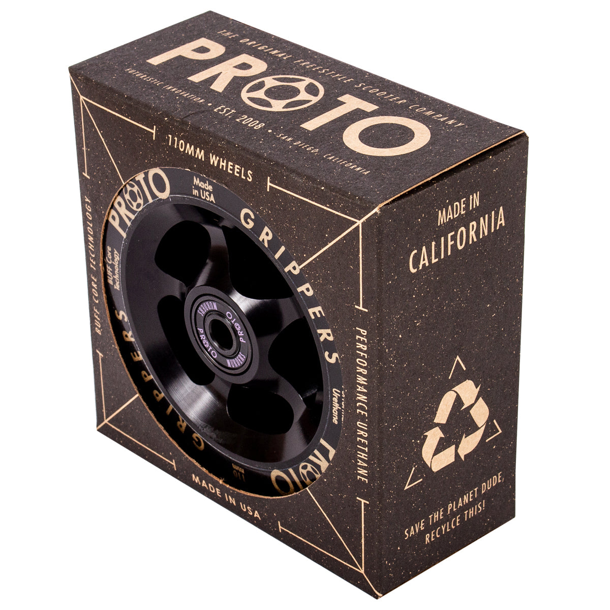 Proto - Classic Grippers 110MM Wheels (Black on Black)