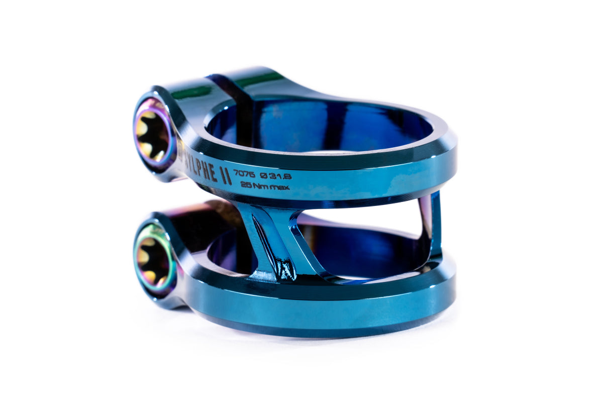 Ethic DTC Clamp Sylphe V2 CHROME BLEU - Diamètre : 31.8mm Standard