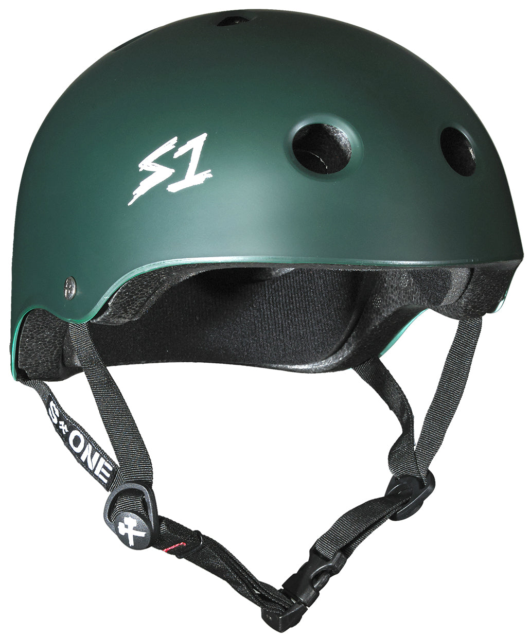 S1 Lifer Helmet - Casque Vert Foncé mât avec sangles noires