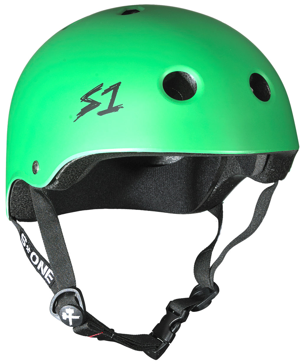 S1 Lifer Helmet - Casque Vert Kelly mât avec sangles noires
