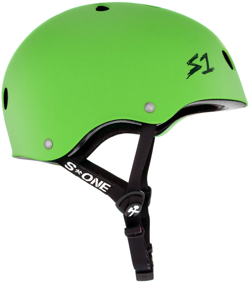 S1 Lifer Helmet - Casque vert vif mât avec sangles noires