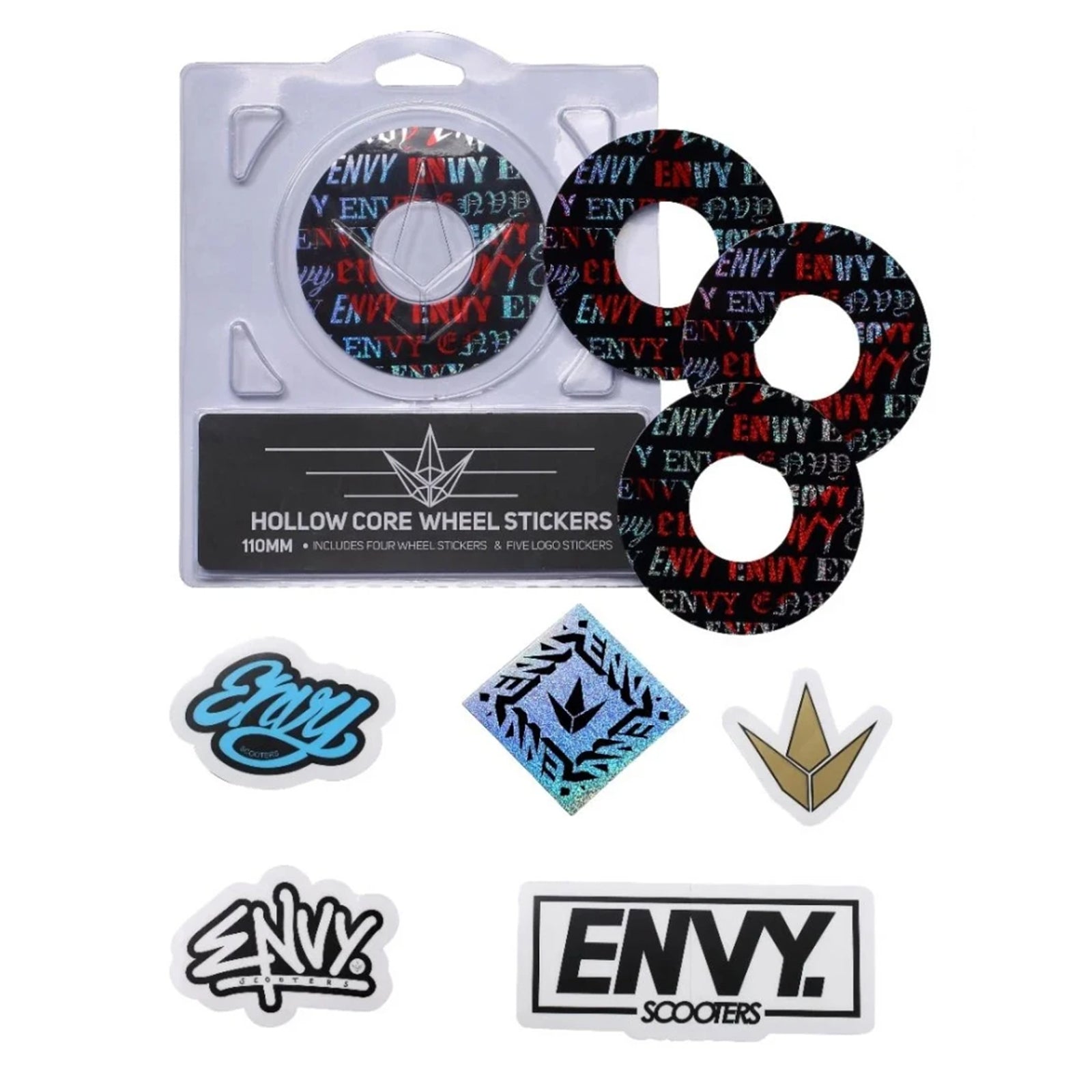 Envy Hollow Core Wheel Stickers, collants de roues 120 mm (modèles variés)