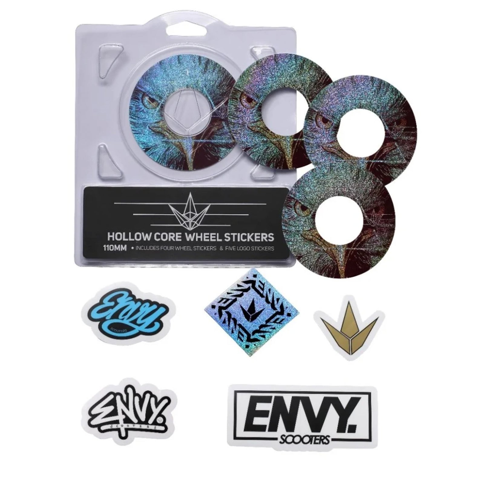 Envy Hollow Core Wheel Stickers, collants de roues 120 mm (modèles variés)