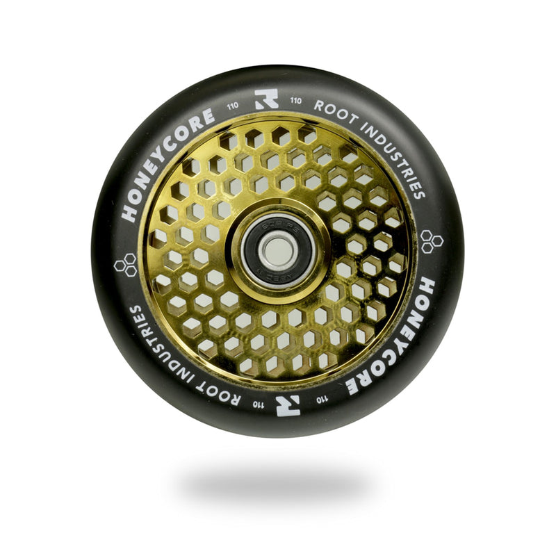 Honeycore Wheels 110mm | Black / Gold Rush