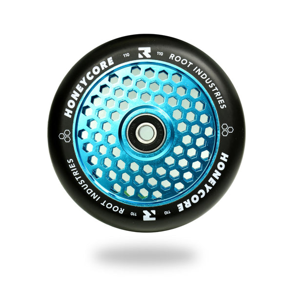 Honeycore Wheels 110mm | Black / Sky Blue