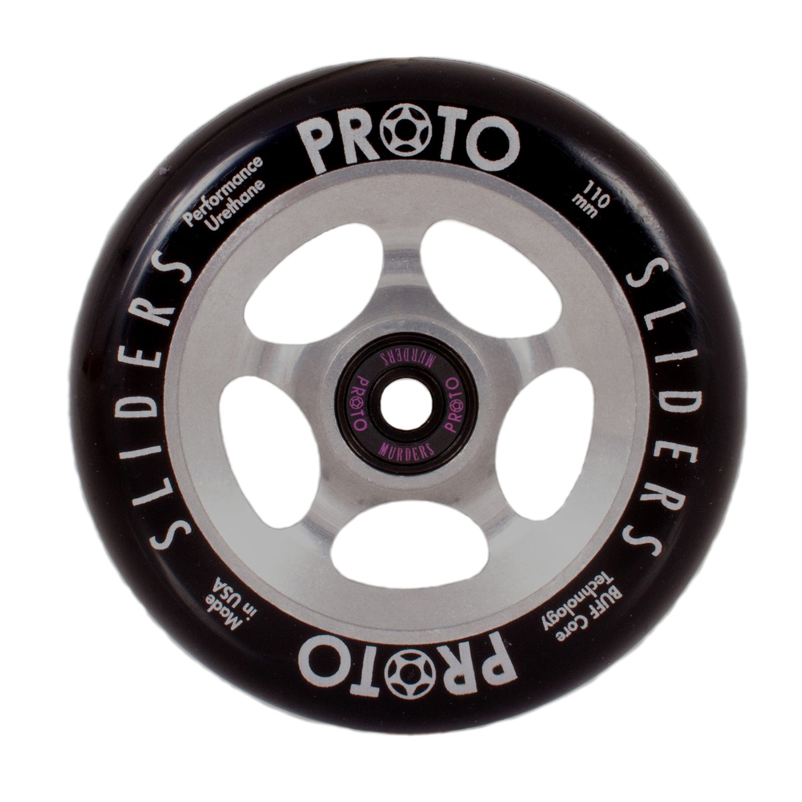 PROTO – Classic Sliders 110mm (Noir sur Chrome brut) Raw