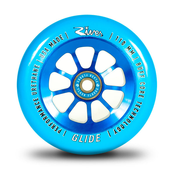 River Wheel Co 110mm Natural Sapphire Glides Bleu/Bleu