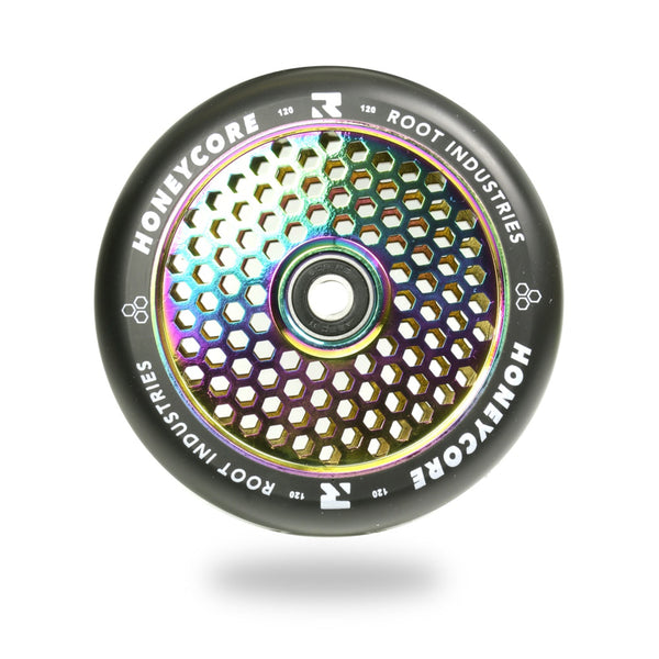 Honeycore Wheels 120mm | Black / Rocket Fuel