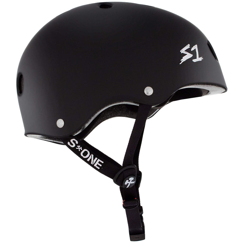 S1 Lifer Helmet - Casque noir mât avec sangles noires
