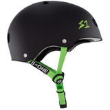 S1 Lifer Helmet - Casque noir mât avec sangles vertes